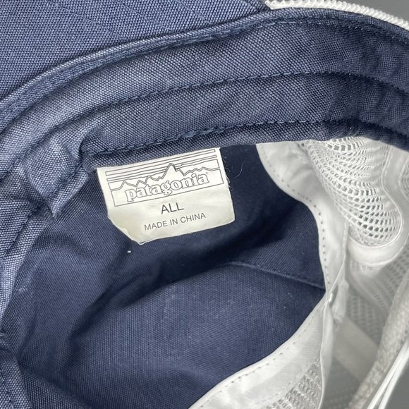 Patagonia Blue Geodesic Flying Fish Trident Mesh Back Adjustable Trucker Hat Cap - Picture 8 of 9